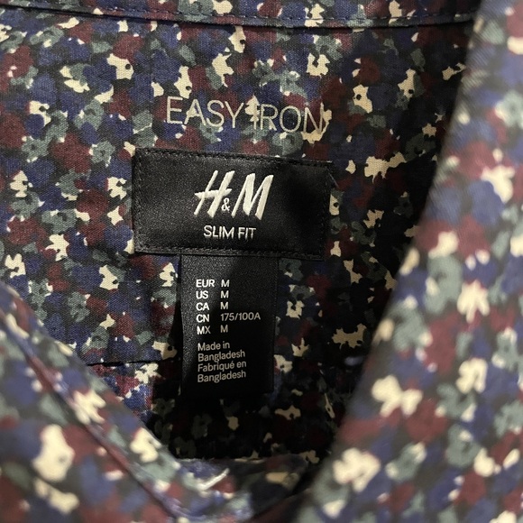 H&M Slim Fit Patterned Button-Up Shirt - Medium - Picture 2 of 4